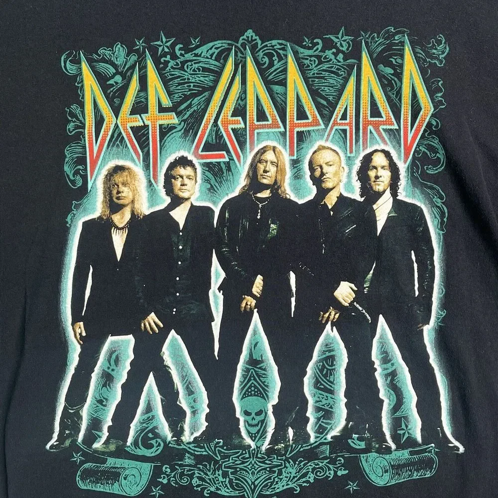 Def Leppard Concert Tour 2012 T-shirt Adult L Gildan Black‎ Double Sided - Picture 3 of 8